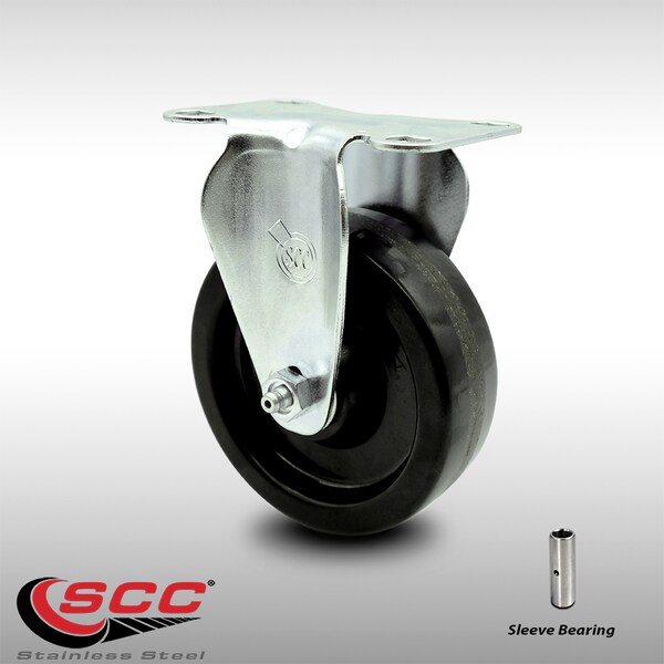 4 Inch SS Phenolic Wheel Rigid Top Plate Caster